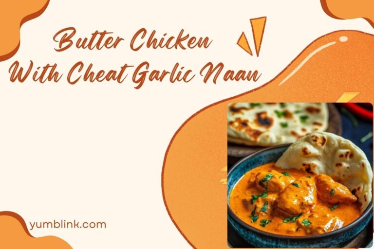 butter chicken with cheat garlic naan