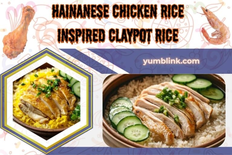 hainanese chicken rice inspired claypot rice