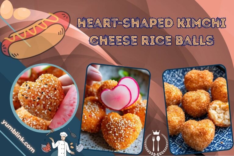 heart-shaped kimchi cheese rice balls