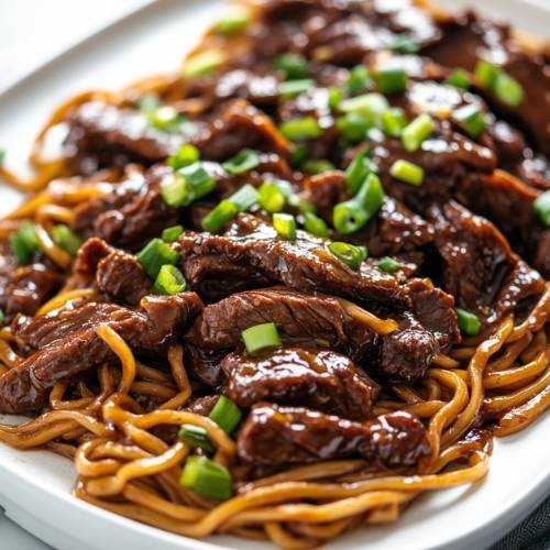 Mongolian Beef With Noodles