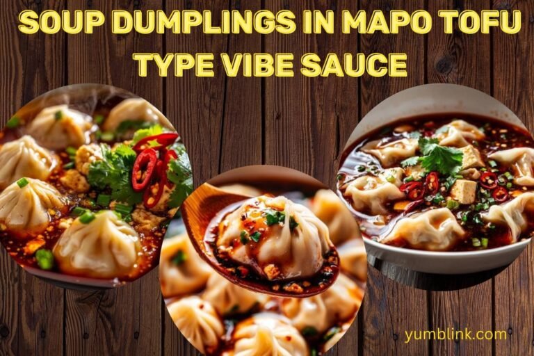 soup dumplings in mapo tofu type vibe sauce