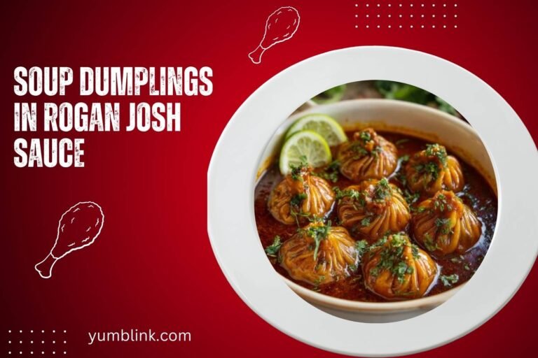 soup dumplings in rogan josh sauce