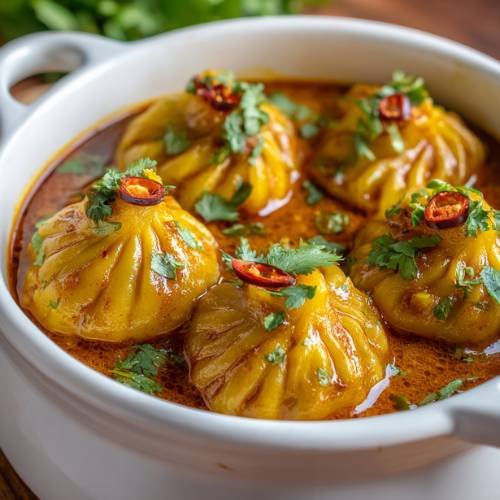 Soup Dumplings In Rogan Josh Sauce