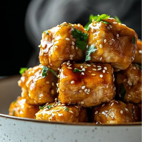 Sweet Garlic Soy Tofu Knots