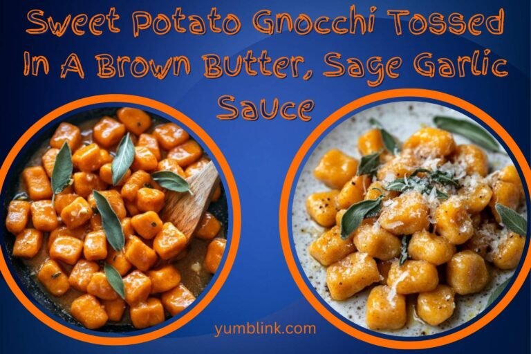 sweet potato gnocchi tossed in a brown butter, sage garlic sauce