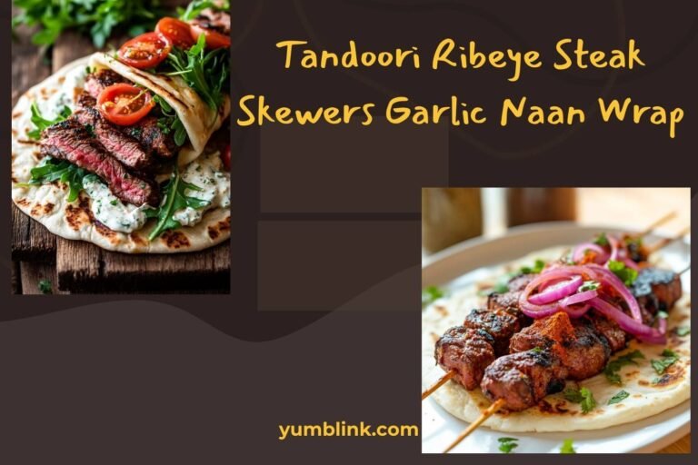 tandoori ribeye steak skewers garlic naan wrap