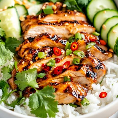Vietnamese Lemongrass Chicken Rice Bowl