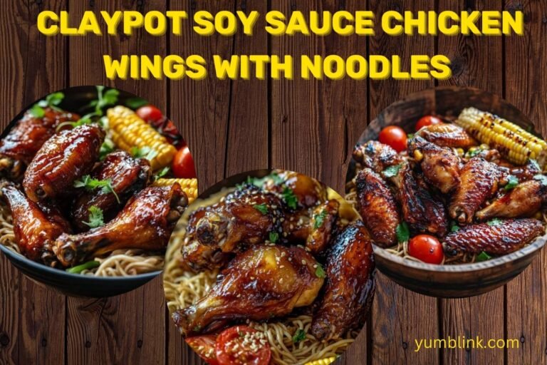 claypot soy sauce chicken wings with noodles