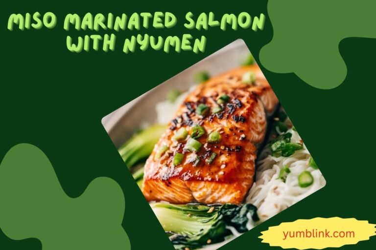 miso marinated salmon with nyumen