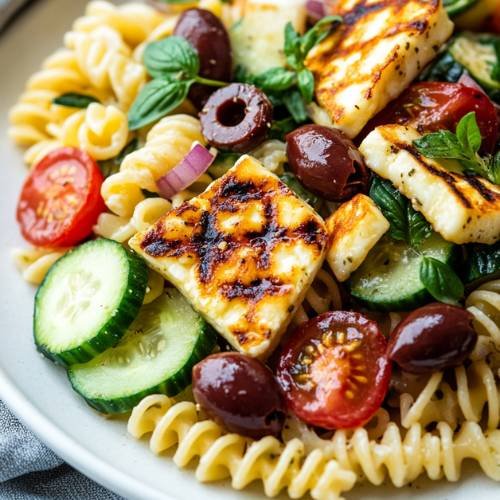 Halloumi Pasta Salad