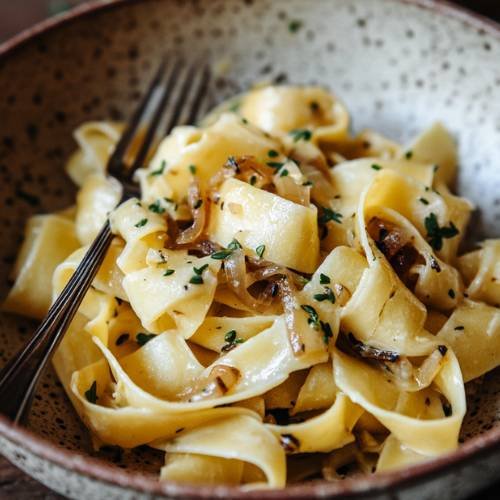Caramelized Onion And Herb Buttered Noodles