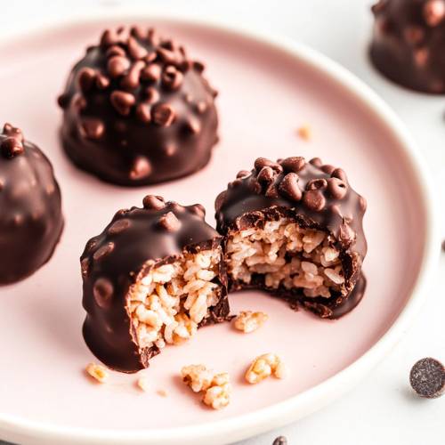 Chocolate Covered Rice Cake Crunch Bites
