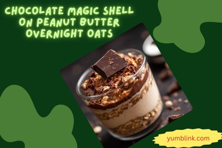 chocolate magic shell on peanut butter overnight oats
