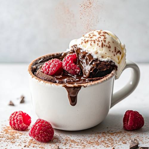 Double Chocolate Tahini Microwave Mug Cake