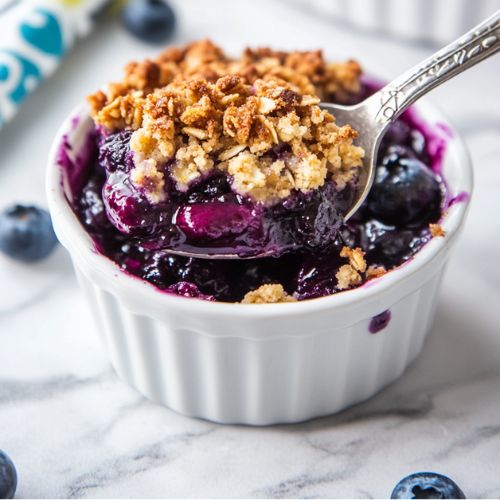 Easy Single Serve Blueberry Crisp