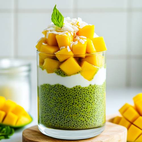 Mango Matcha Chia Pudding