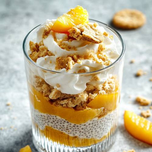 Peaches And Cream Chia Pudding Parfait