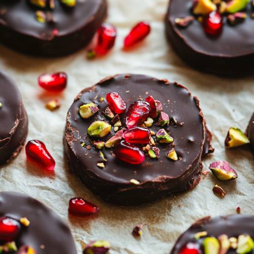 Pomegranate Pistachio Chocolate Bites