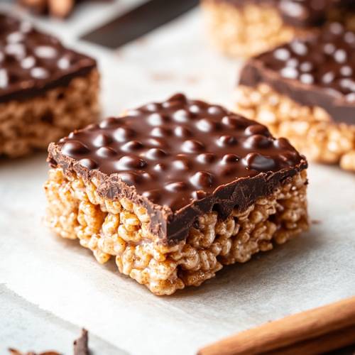 Rice Krispie Treats Covered In Melted Chocolate