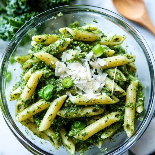 Scallion And Kale Pesto Pasta
