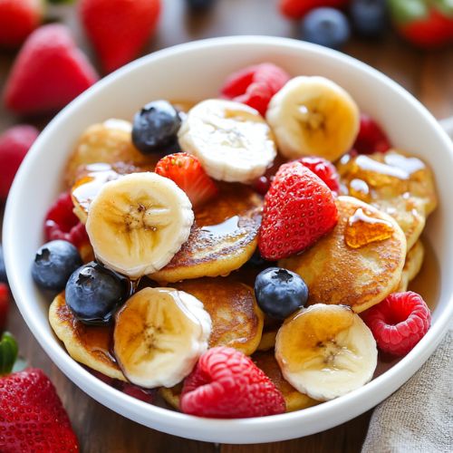 Strawberry Banana Pancake Bites