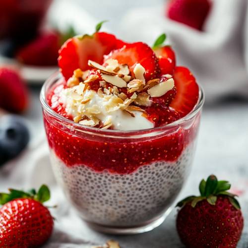 Strawberry Coconut Chia Pudding