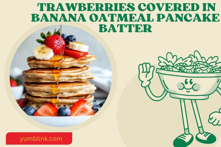 trawberries covered in banana oatmeal pancake batter