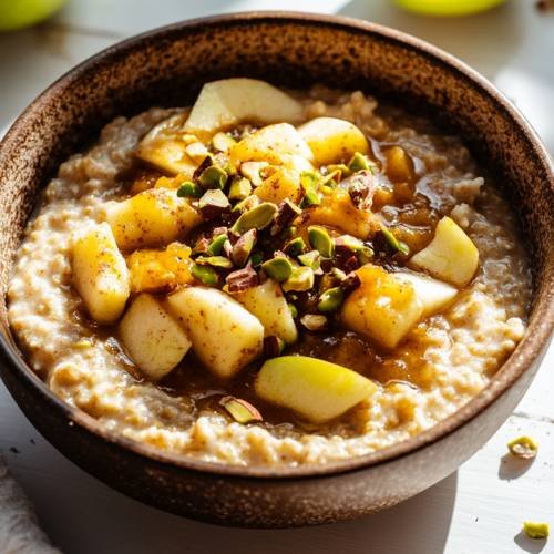 Warm Oatmeal With Sweet Stewed Apples