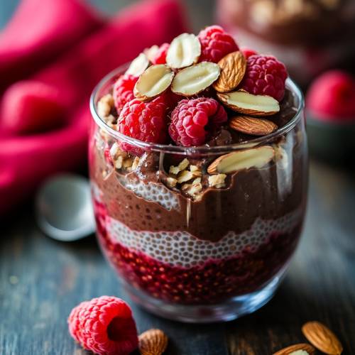 Chocolate Raspberry Chia Pudding Parfait